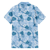 Anthurium Pikake Ti Leaf Palaka Family Matching Summer Maxi Dress and Hawaiian Shirt Blue Version LT01 - Polynesian Pride