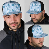 Anthurium Pikake Ti Leaf Palaka Mesh Trucker Cap Blue Version LT01 - Polynesian Pride