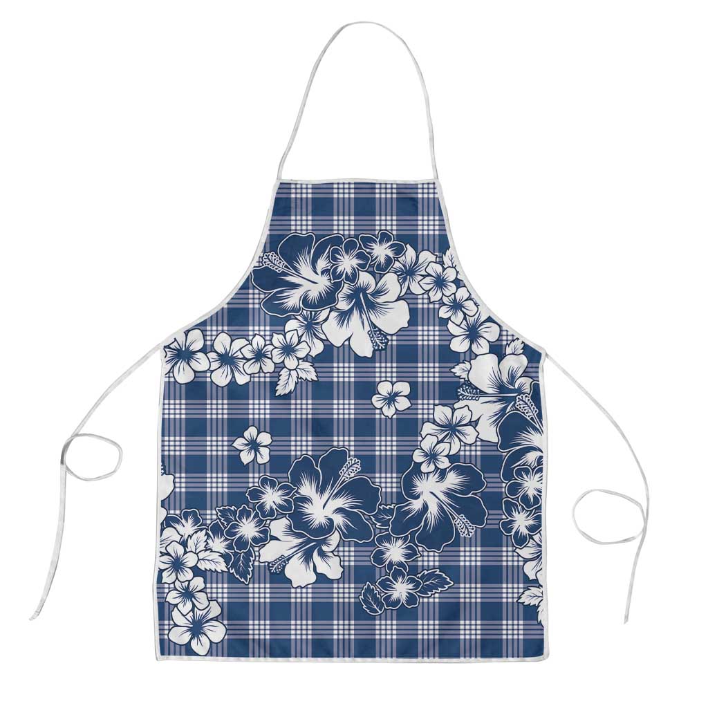 Hibiscus Pakala Cobalt Blue Royal Apron Tropical Floral Stylized - Polynesian Pride