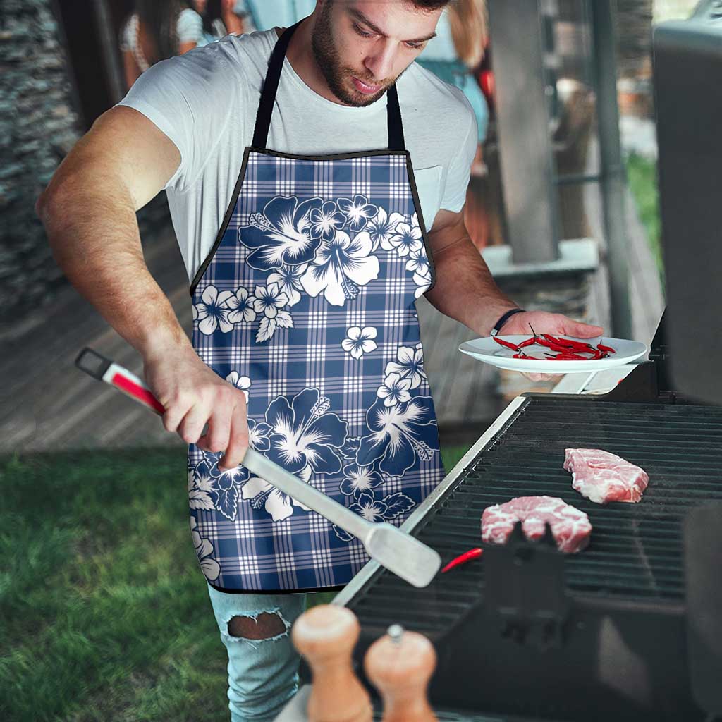 Hibiscus Pakala Cobalt Blue Royal Apron Tropical Floral Stylized - Polynesian Pride