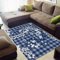 Hibiscus Pakala Cobalt Blue Royal Area Rug Tropical Floral Stylized - Polynesian Pride