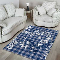 Hibiscus Pakala Cobalt Blue Royal Area Rug Tropical Floral Stylized - Polynesian Pride