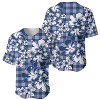 Hibiscus Pakala Cobalt Blue Royal Baseball Jersey Tropical Floral Stylized - Polynesian Pride