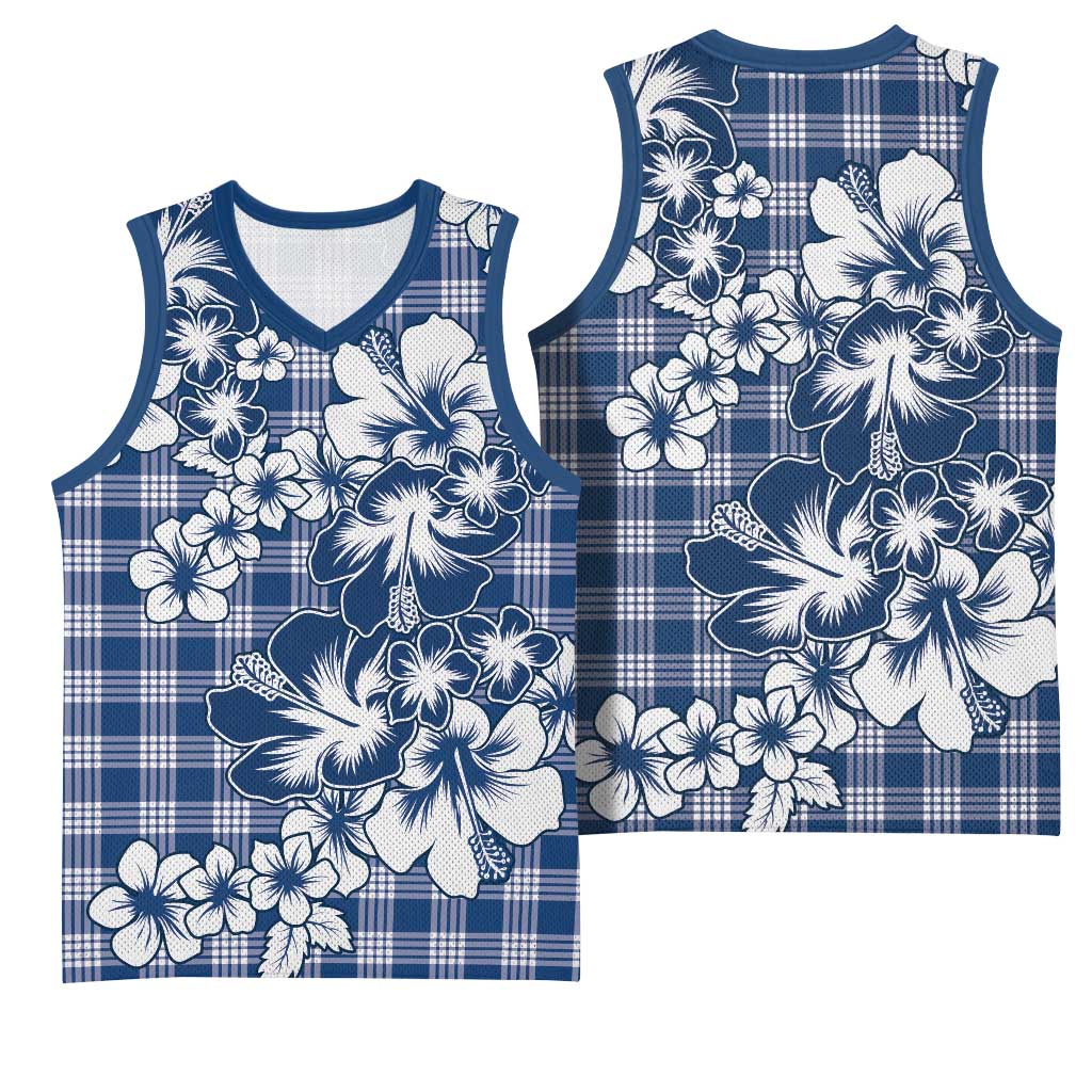 Hibiscus Pakala Cobalt Blue Royal Basketball Jersey Tropical Floral Stylized - Polynesian Pride