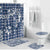 Hibiscus Pakala Cobalt Blue Royal Bathroom Set Tropical Floral Stylized - Polynesian Pride