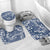 Hibiscus Pakala Cobalt Blue Royal Bathroom Set Tropical Floral Stylized - Polynesian Pride