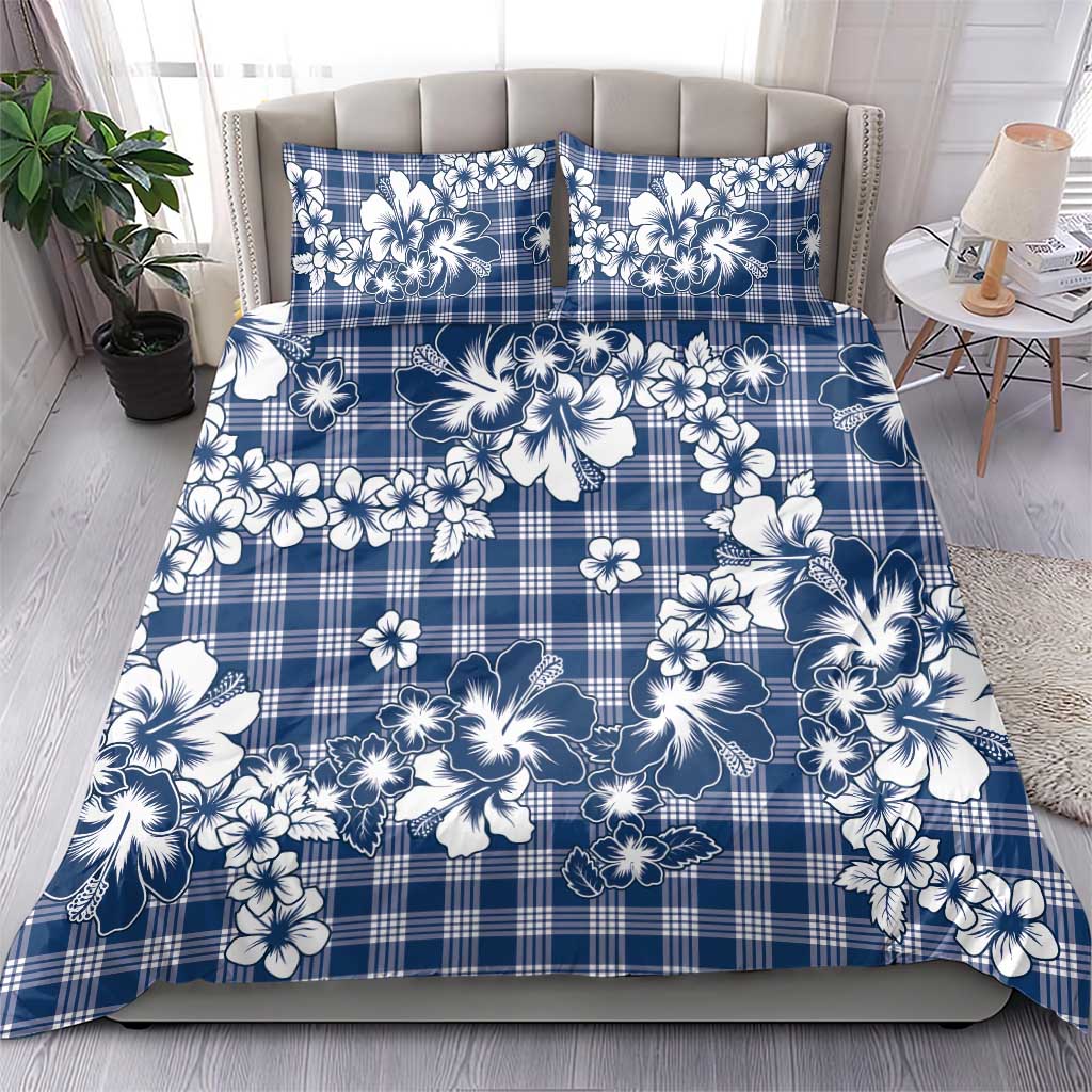 Hibiscus Pakala Cobalt Blue Royal Bedding Set Tropical Floral Stylized - Polynesian Pride