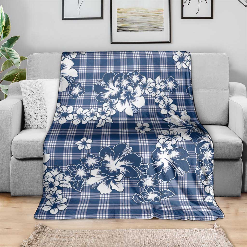 Hibiscus Pakala Cobalt Blue Royal Blanket Tropical Floral Stylized - Polynesian Pride