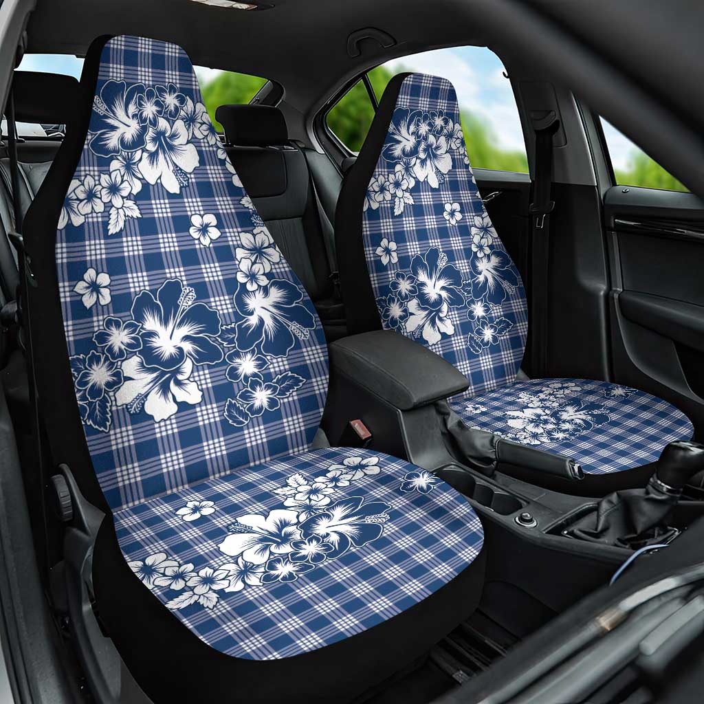 Hibiscus Pakala Cobalt Blue Royal Car Seat Cover Tropical Floral Stylized - Polynesian Pride