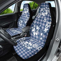 Hibiscus Pakala Cobalt Blue Royal Car Seat Cover Tropical Floral Stylized - Polynesian Pride