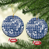 Hibiscus Pakala Cobalt Blue Royal Ceramic Ornament Tropical Floral Stylized - Polynesian Pride