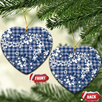 Hibiscus Pakala Cobalt Blue Royal Ceramic Ornament Tropical Floral Stylized - Polynesian Pride