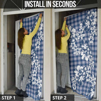 Hibiscus Pakala Cobalt Blue Royal Door Cover Tropical Floral Stylized - Polynesian Pride