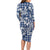 Hibiscus Pakala Cobalt Blue Royal Family Matching Long Sleeve Bodycon Dress and Hawaiian Shirt Tropical Floral Stylized - Polynesian Pride