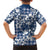 Hibiscus Pakala Cobalt Blue Royal Family Matching Short Sleeve Bodycon Dress and Hawaiian Shirt Tropical Floral Stylized - Polynesian Pride