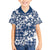 Hibiscus Pakala Cobalt Blue Royal Family Matching Short Sleeve Bodycon Dress and Hawaiian Shirt Tropical Floral Stylized - Polynesian Pride