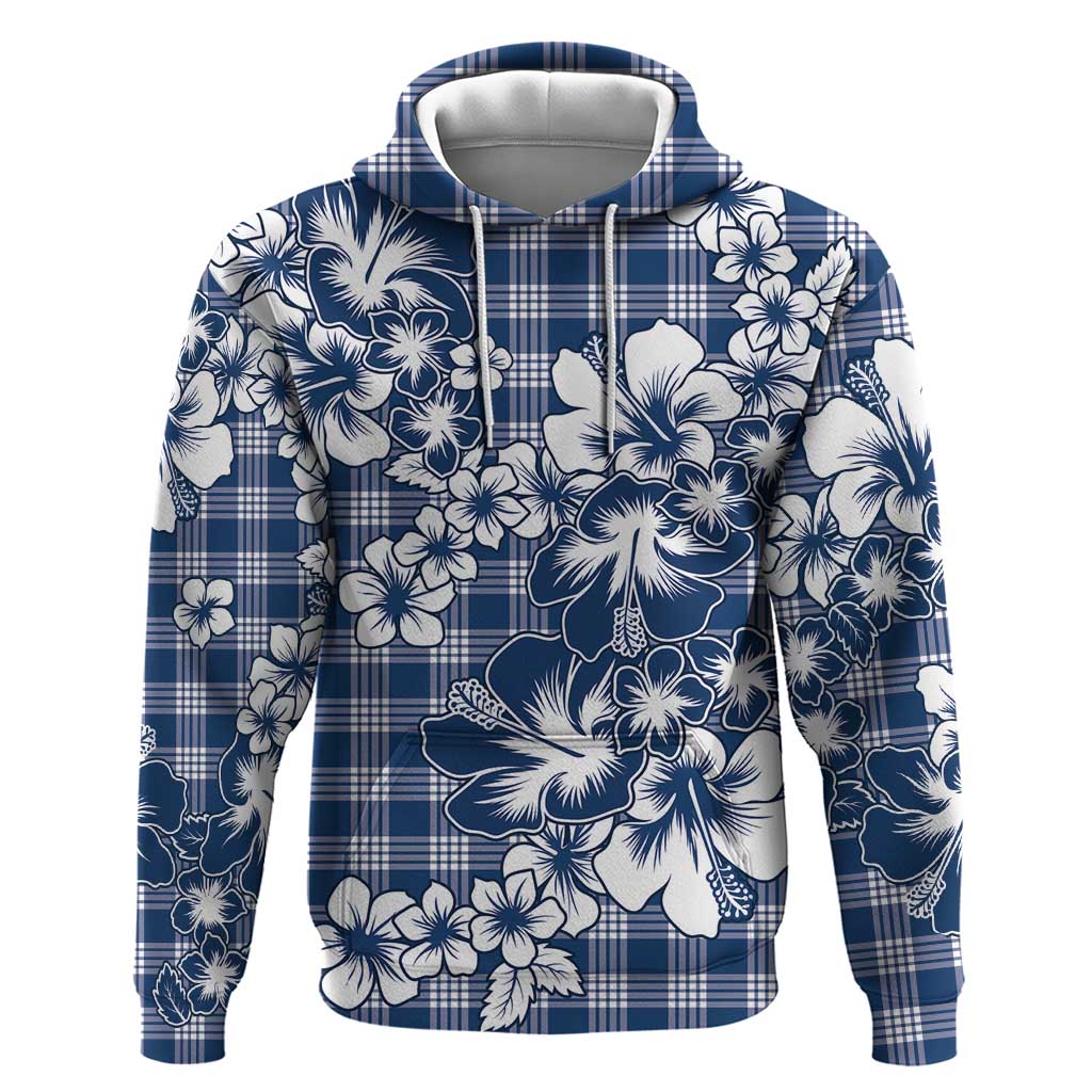 Hibiscus Pakala Cobalt Blue Royal Hoodie Tropical Floral Stylized - Polynesian Pride