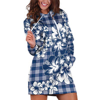 Hibiscus Pakala Cobalt Blue Royal Hoodie Dress Tropical Floral Stylized - Polynesian Pride