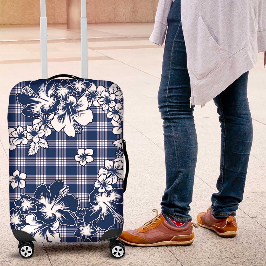 Hibiscus Pakala Cobalt Blue Royal Luggage Cover Tropical Floral Stylized - Polynesian Pride