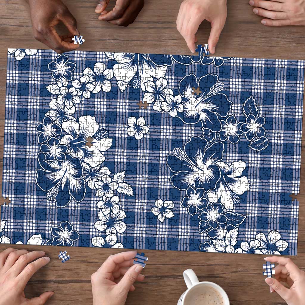 Hibiscus Pakala Cobalt Blue Royal Puzzle Tropical Floral Stylized - Polynesian Pride