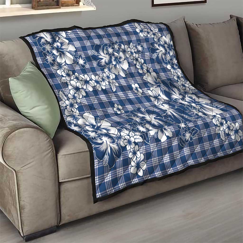 Hibiscus Pakala Cobalt Blue Royal Quilt Tropical Floral Stylized LT01 - Polynesian Pride
