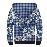 Hibiscus Pakala Cobalt Blue Royal Sherpa Hoodie Tropical Floral Stylized - Polynesian Pride