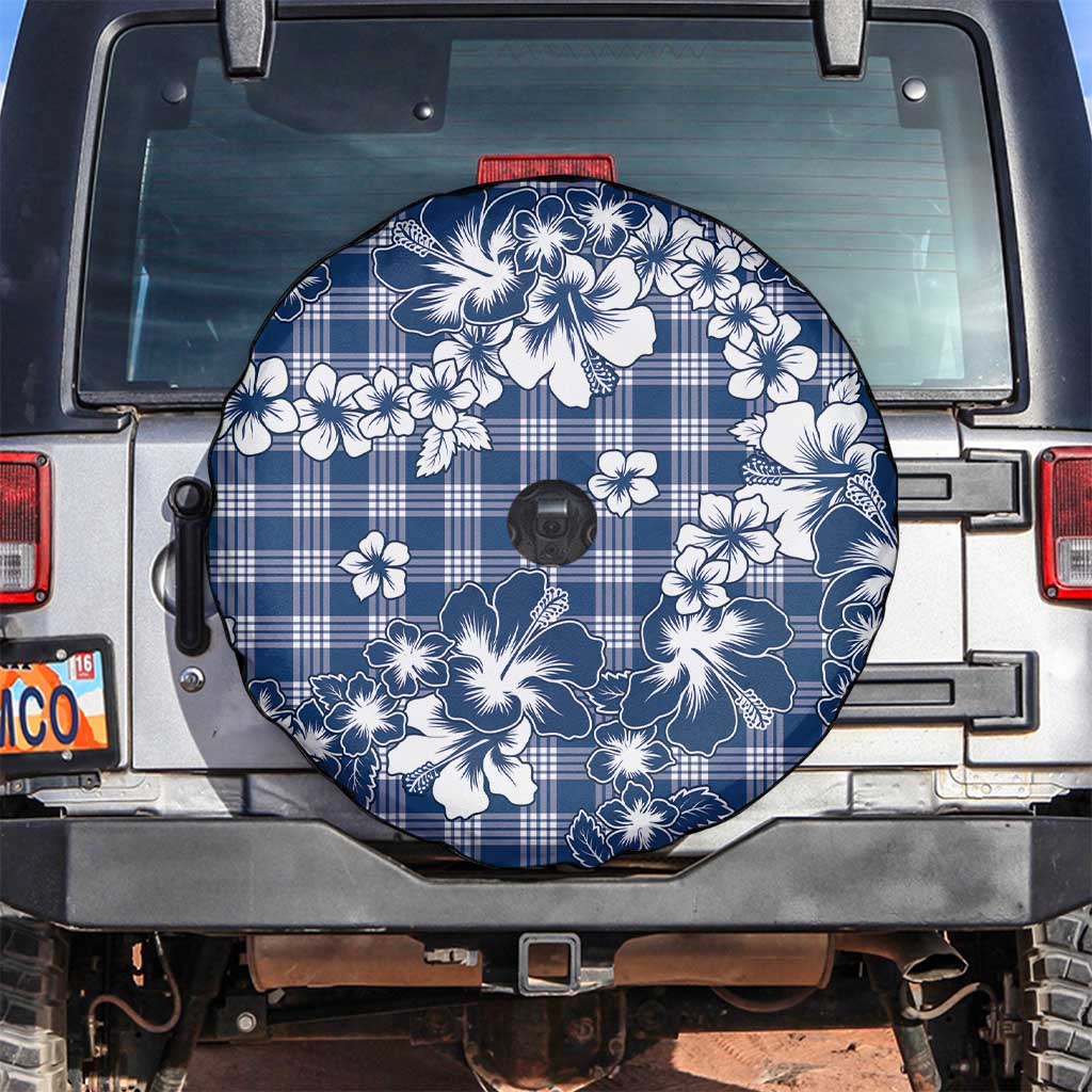 Hibiscus Pakala Cobalt Blue Royal Spare Tire Cover Tropical Floral Stylized - Polynesian Pride