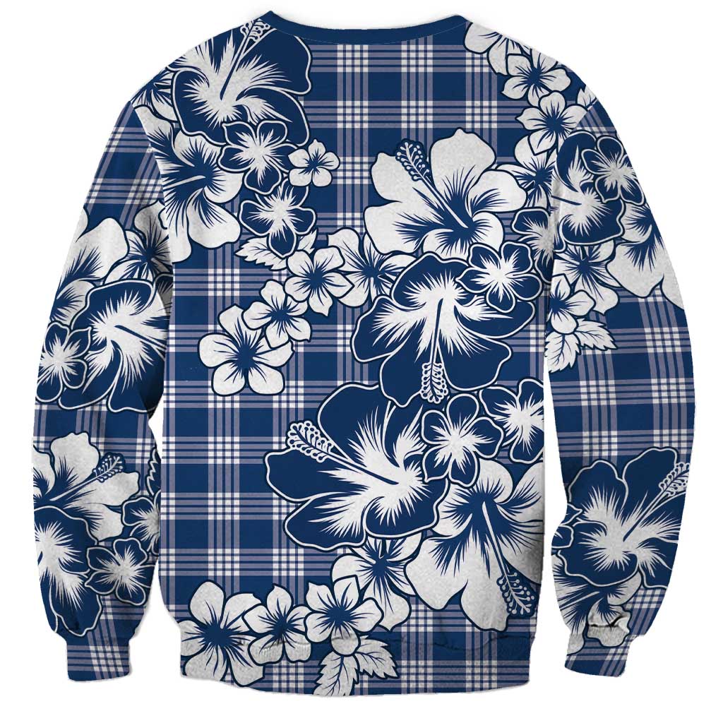 Hibiscus Pakala Cobalt Blue Royal Sweatshirt Tropical Floral Stylized - Polynesian Pride