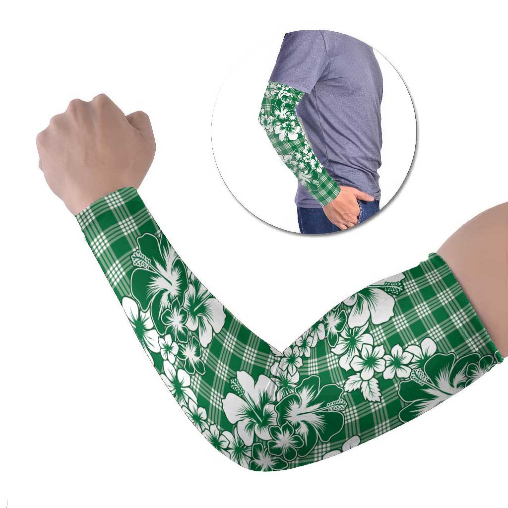 Hibiscus Pakala Emerald Green Arm Sleeves Tropical Floral Stylized - Polynesian Pride