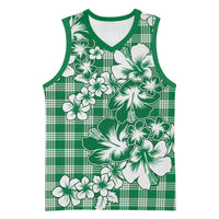Hibiscus Pakala Emerald Green Basketball Jersey Tropical Floral Stylized - Polynesian Pride