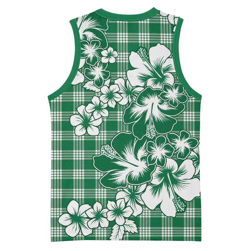 Hibiscus Pakala Emerald Green Basketball Jersey Tropical Floral Stylized - Polynesian Pride
