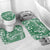 Hibiscus Pakala Emerald Green Bathroom Set Tropical Floral Stylized - Polynesian Pride
