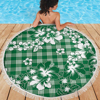 Hibiscus Pakala Emerald Green Beach Blanket Tropical Floral Stylized - Polynesian Pride