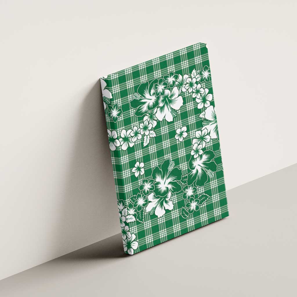 Hibiscus Pakala Emerald Green Canvas Wall Art Tropical Floral Stylized LT01 - Polynesian Pride