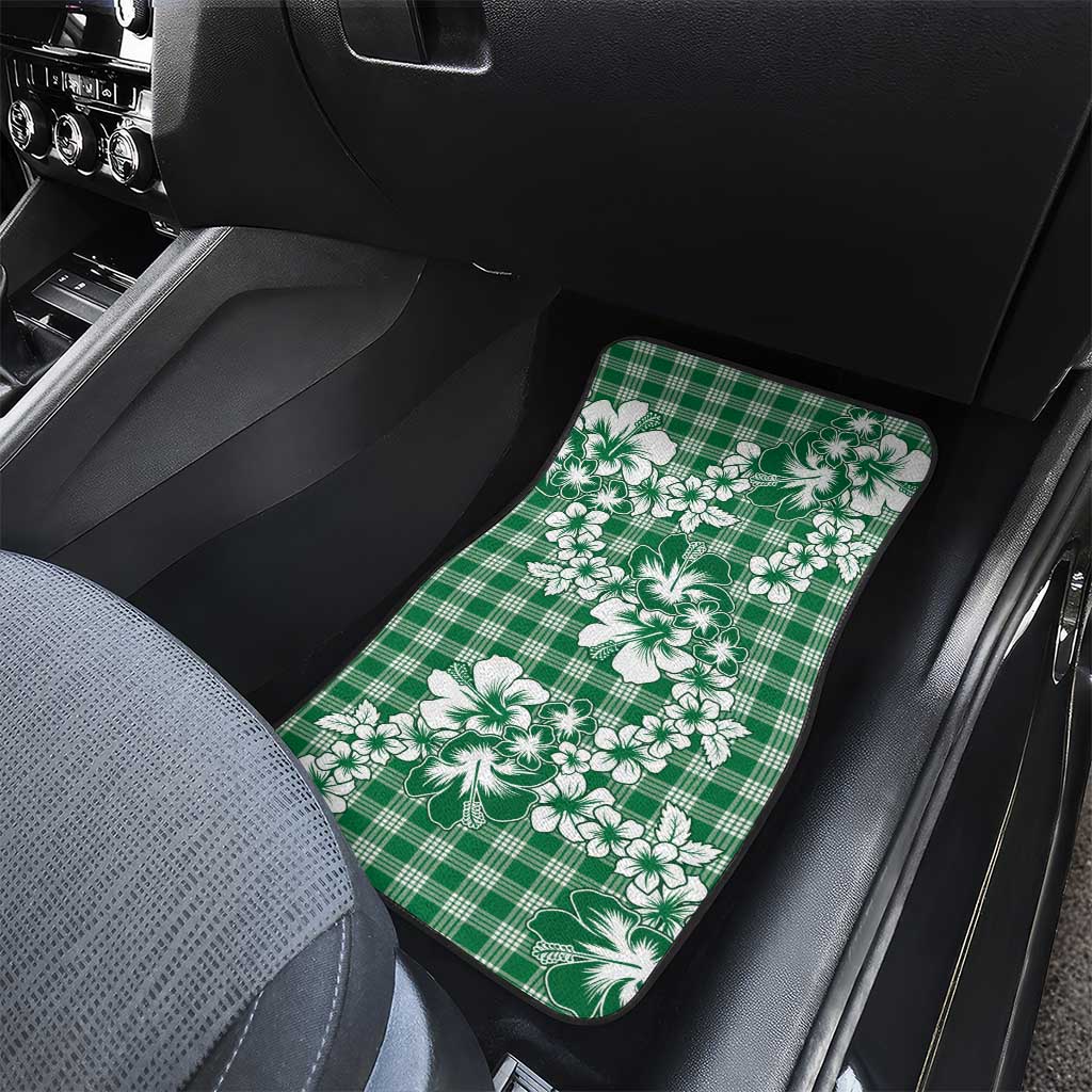 Hibiscus Pakala Emerald Green Car Mats Tropical Floral Stylized - Polynesian Pride