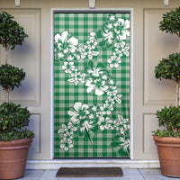 Hibiscus Pakala Emerald Green Door Cover Tropical Floral Stylized - Polynesian Pride