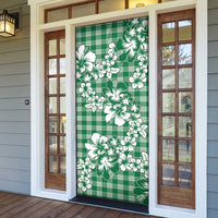 Hibiscus Pakala Emerald Green Door Cover Tropical Floral Stylized - Polynesian Pride