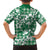 Hibiscus Pakala Emerald Green Family Matching Off The Shoulder Long Sleeve Dress and Hawaiian Shirt Tropical Floral Stylized - Polynesian Pride