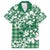 Hibiscus Pakala Emerald Green Family Matching Off Shoulder Short Dress and Hawaiian Shirt Tropical Floral Stylized - Polynesian Pride
