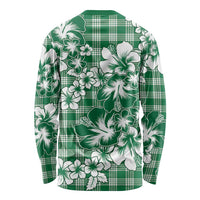 Hibiscus Pakala Emerald Green Long Sleeve Shirt Tropical Floral Stylized - Polynesian Pride