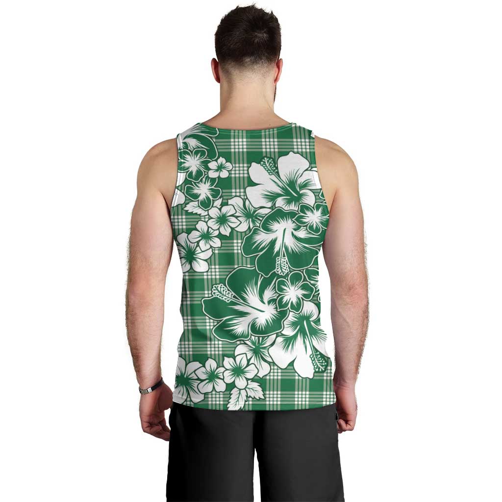Hibiscus Pakala Emerald Green Men Tank Top Tropical Floral Stylized LT01 - Polynesian Pride