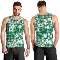 Hibiscus Pakala Emerald Green Men Tank Top Tropical Floral Stylized LT01 - Polynesian Pride