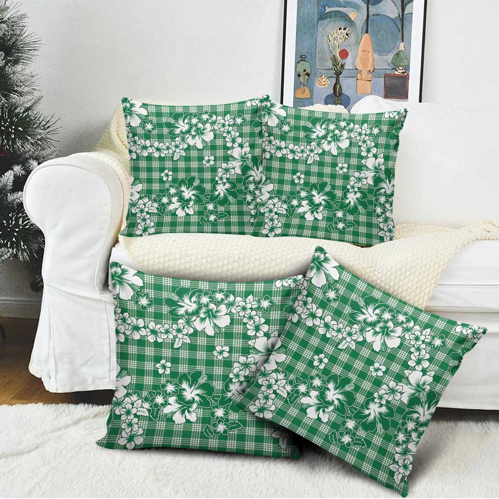 Hibiscus Pakala Emerald Green Pillow Cover Tropical Floral Stylized - Polynesian Pride