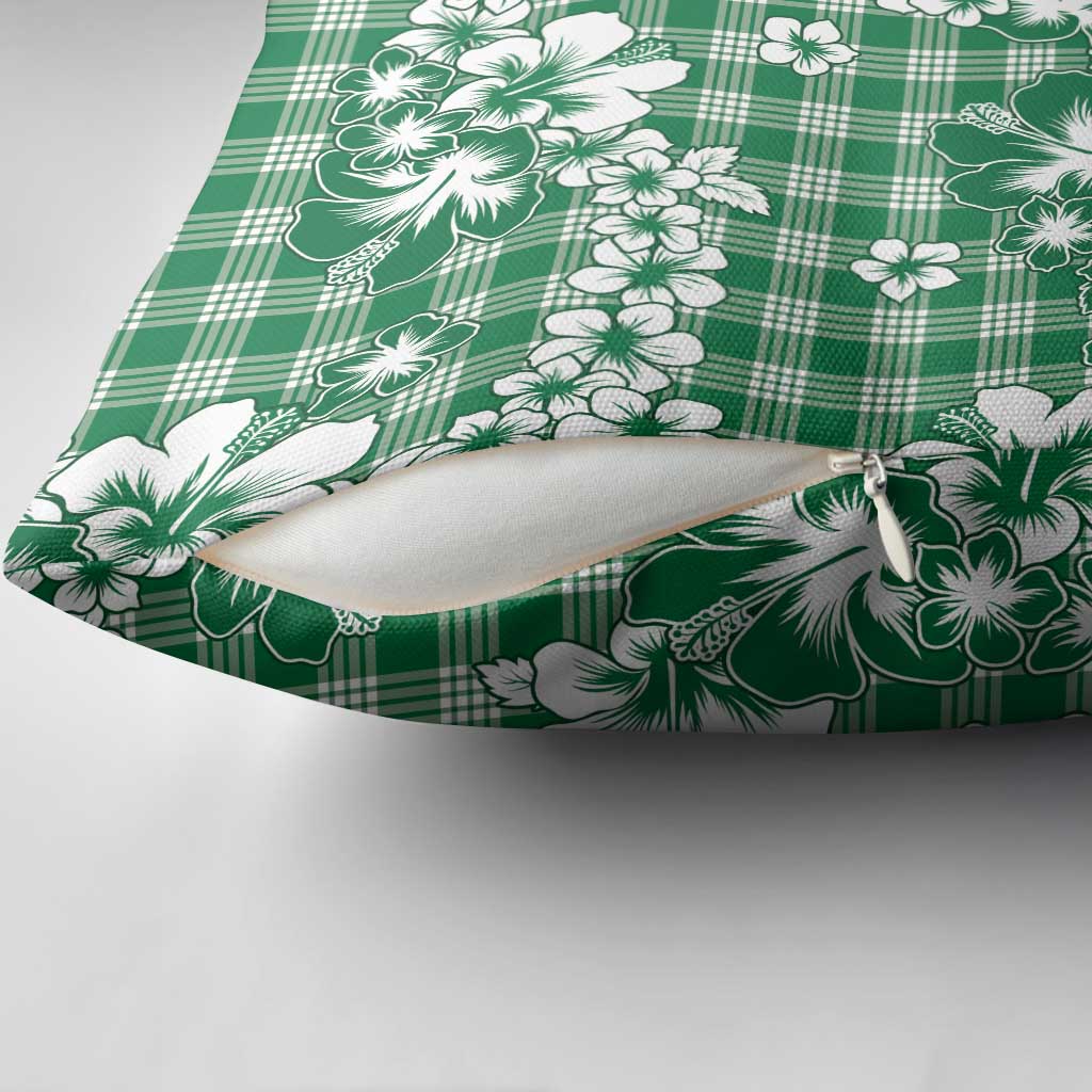 Hibiscus Pakala Emerald Green Pillow Cover Tropical Floral Stylized - Polynesian Pride