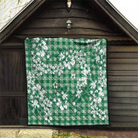 Hibiscus Pakala Emerald Green Quilt Tropical Floral Stylized - Polynesian Pride