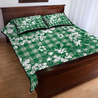 Hibiscus Pakala Emerald Green Quilt Bed Set Tropical Floral Stylized - Polynesian Pride