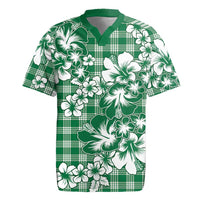 Hibiscus Pakala Emerald Green Rugby Jersey Tropical Floral Stylized - Polynesian Pride
