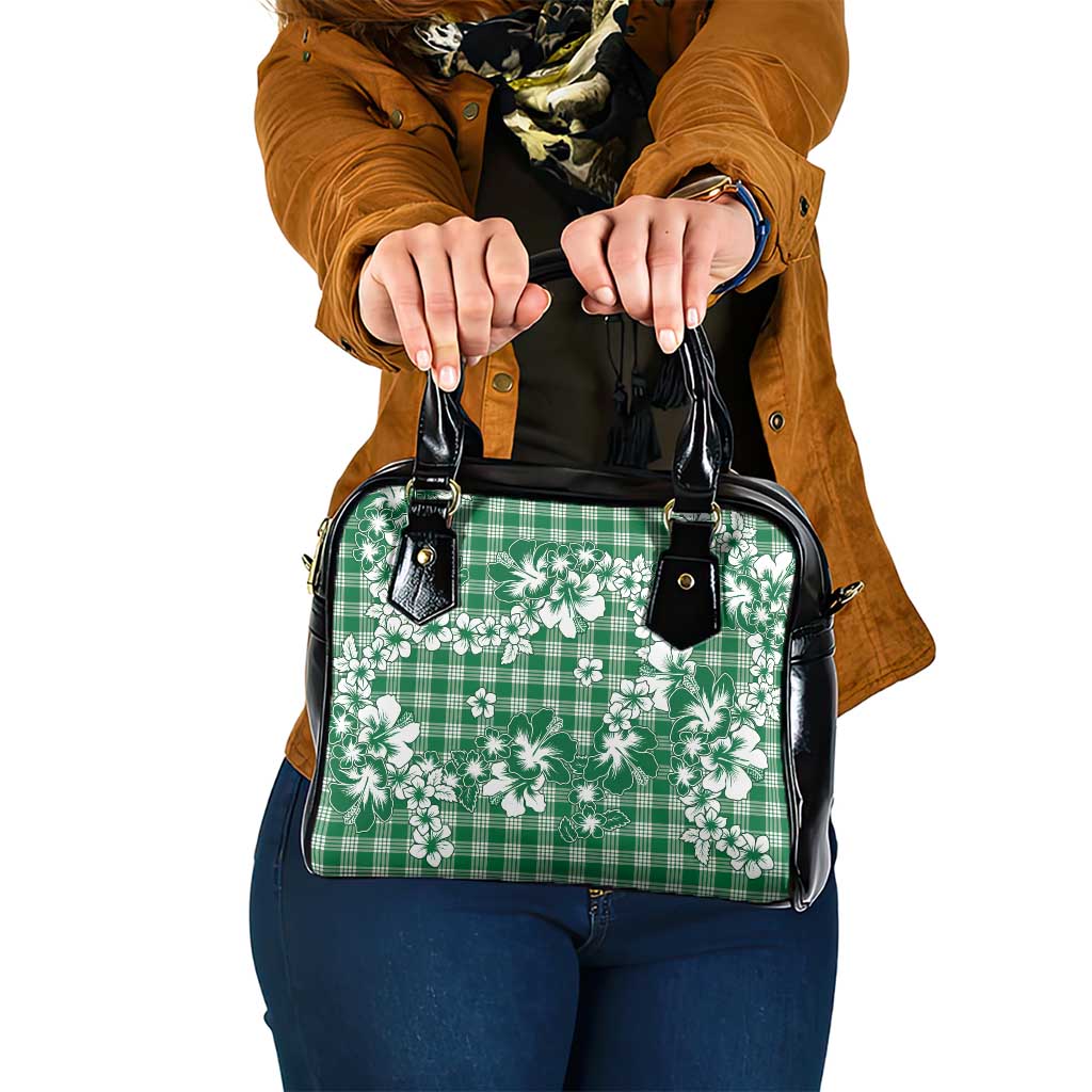 Hibiscus Pakala Emerald Green Shoulder Handbag Tropical Floral Stylized - Polynesian Pride