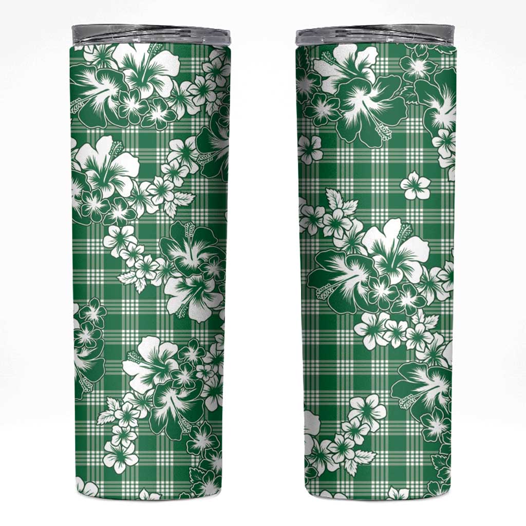 Hibiscus Pakala Emerald Green Skinny Tumbler Tropical Floral Stylized - Polynesian Pride