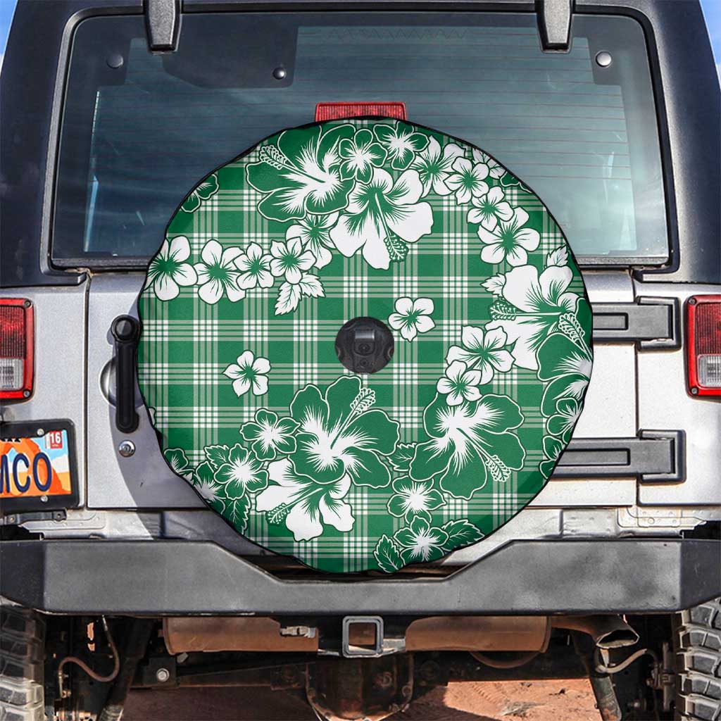 Hibiscus Pakala Emerald Green Spare Tire Cover Tropical Floral Stylized - Polynesian Pride